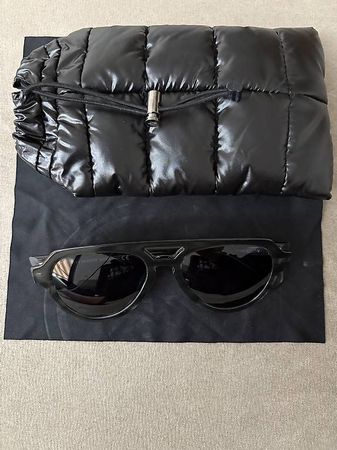 MONCLER ML0094 20V Gray Striped Aviator Sunglasses 