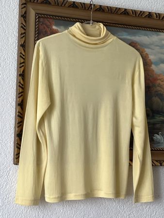 Last-Scene SeideBluse hellgelb GrM Gereinigt(K6Neuwertig