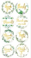 40 Stück Sticker Aufkleber Etiketten Thank you Blätter