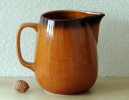 Grand pot brun, porcelaine Rössler, 2 litres, 1950-60s