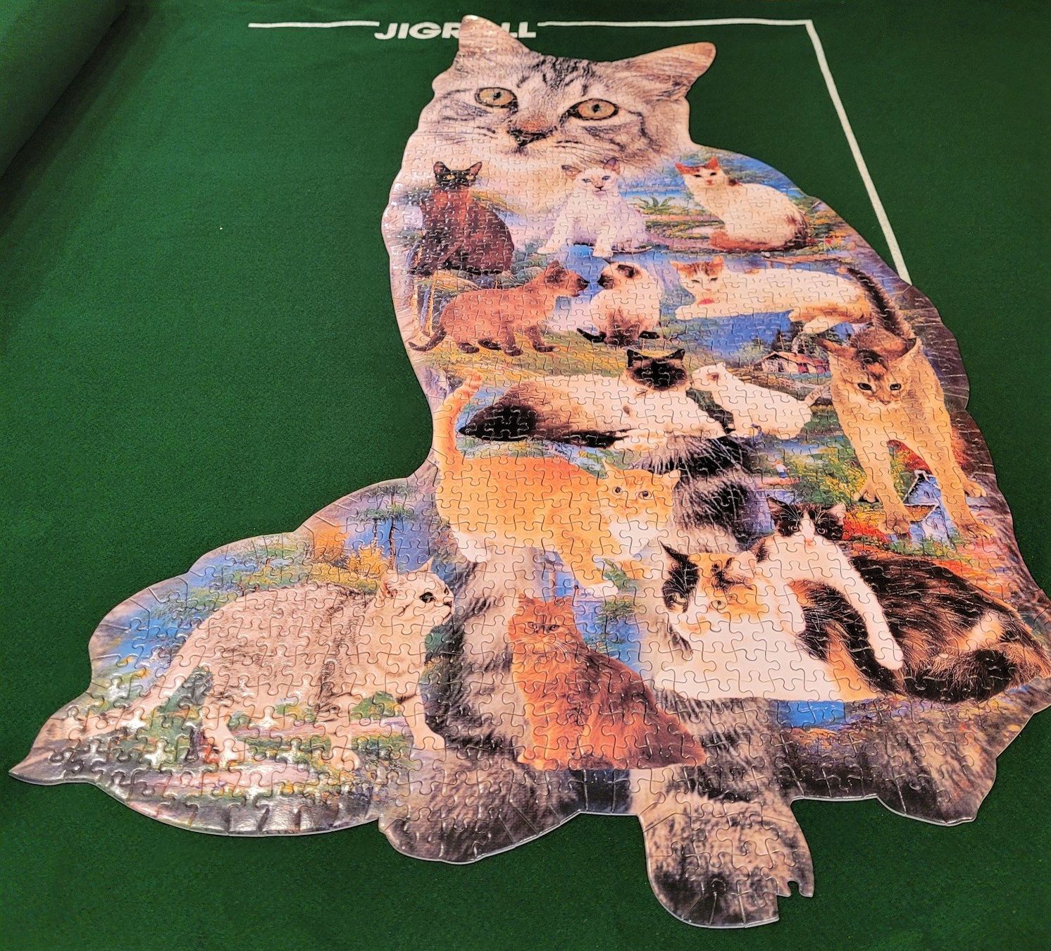 Puzzles: Katzen-Puzzle 1000er - Katzenumriss – Gebraucht aus Madiswil von Laubfleck 1