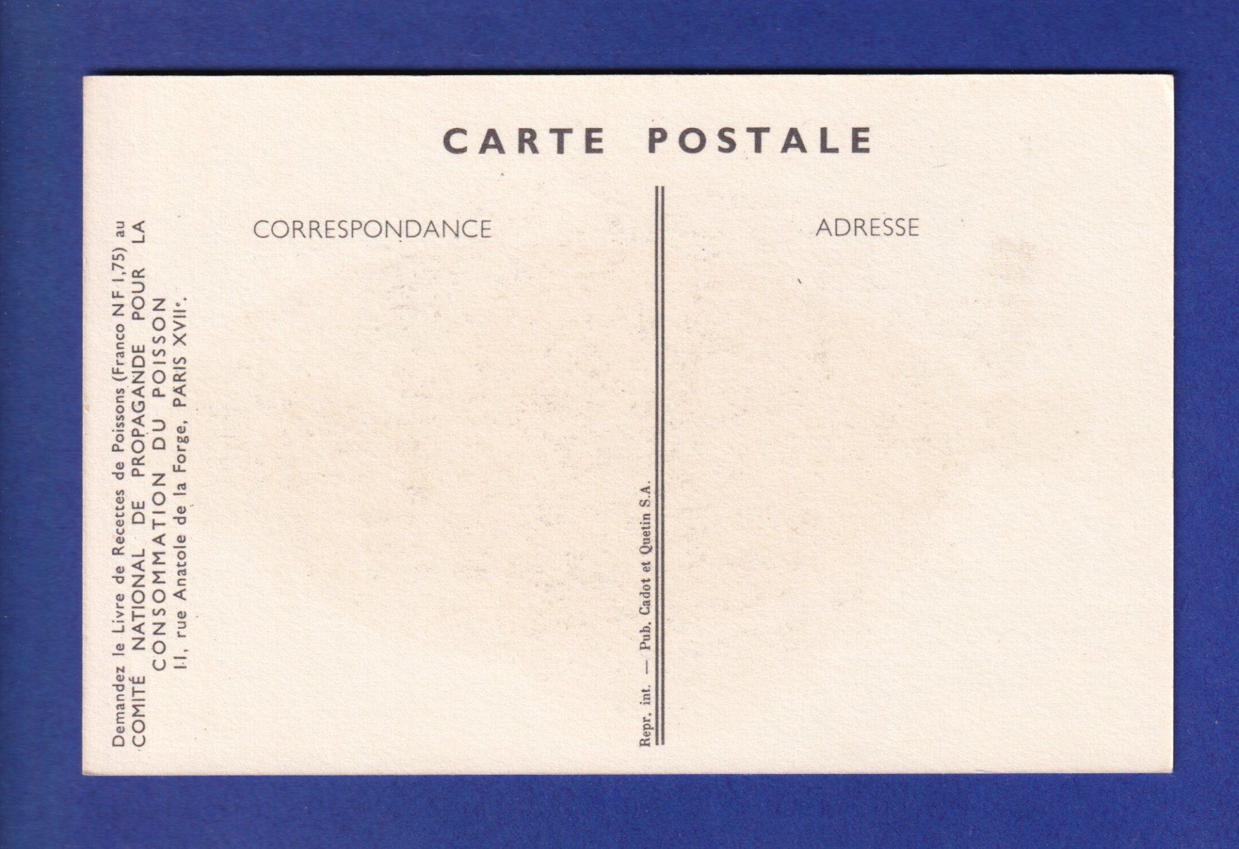 Cartes postales: Poisson - BARBUE – D'occasion à Pully par nicecards-shop 1