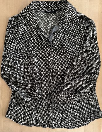 Frank Walder Bluse schwarz weiss gepunktet Grösse 38
