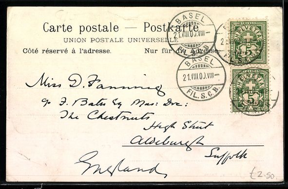 Cartoline postali: Litho Basel, Uferpartie mit Kirche und B – Usato da Berlin venduto da bartko-reher 1