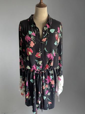 Avant Première Blusenkleid 100% Viskose Floral Gr. 44