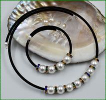 ♛ Schmuck-Set Muschelkernperlen 2-teilig
