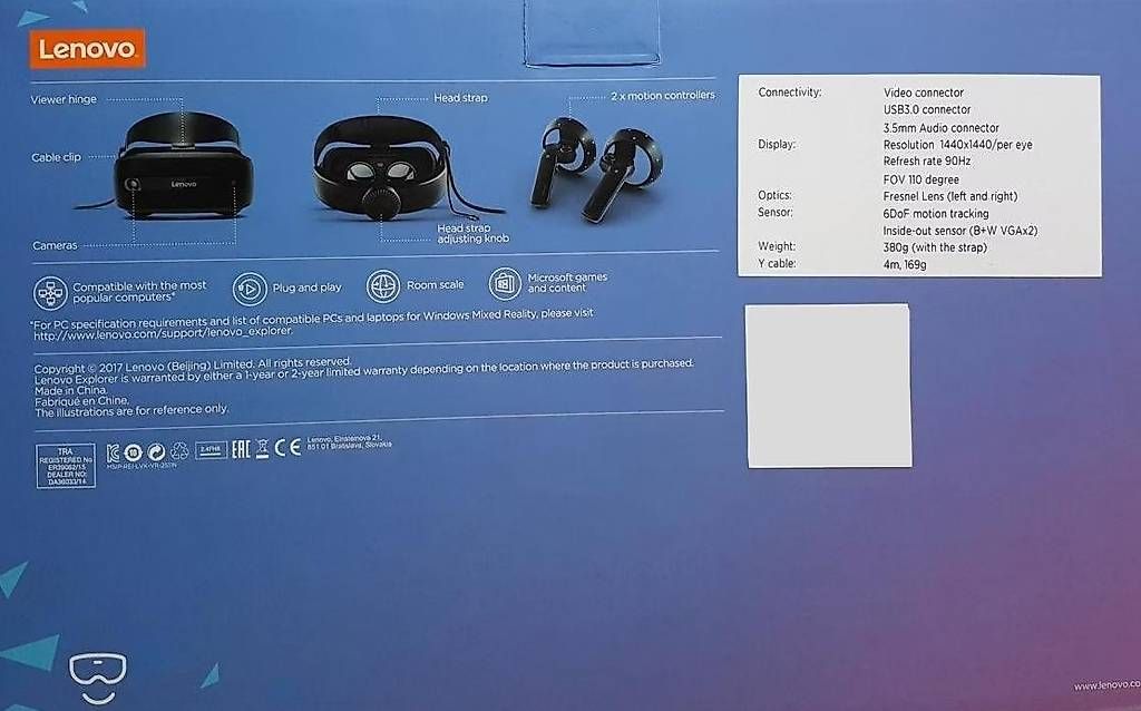 Lenovo Casco VR: LENOVO Explorer VR Brille – Usato da Bürglen UR venduto da PRINTCORE 1