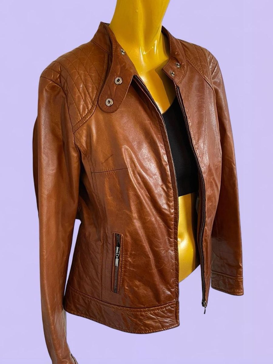 Giacche: Veste en cuir marron, S/M – Usato da Troinex venduto da Irisglo 2