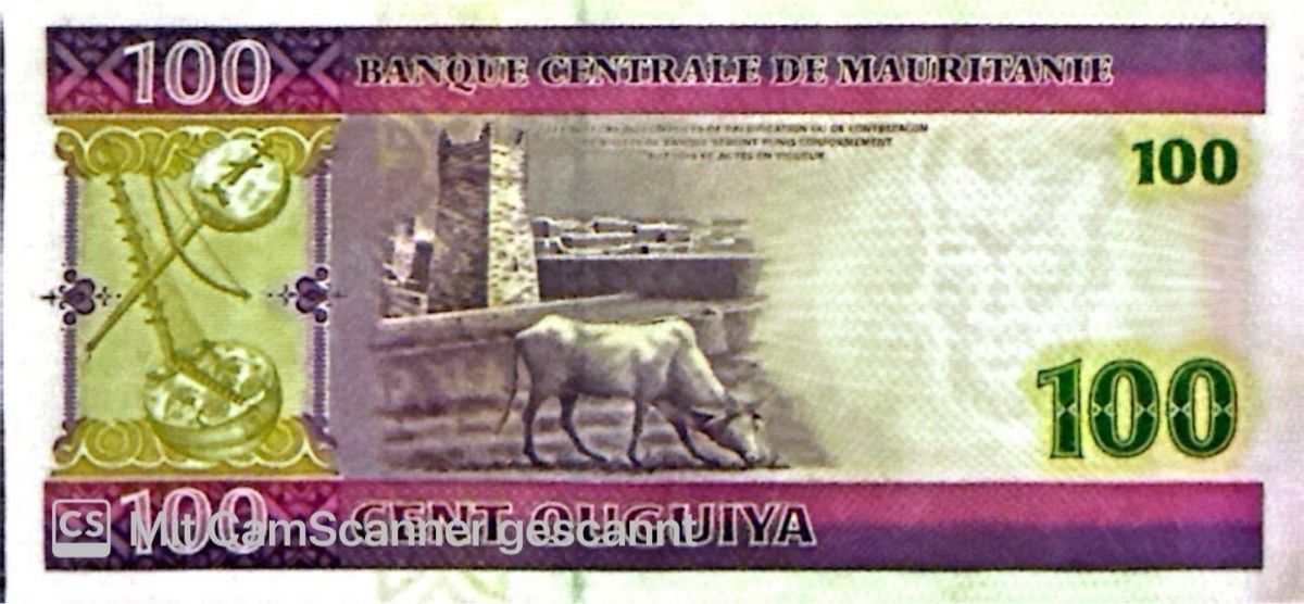 Banknoten: 100 Ouguiya Mauretanien 2004 – Neu (gemäss Beschreibung) aus Madiswil von Bilranis1071 1