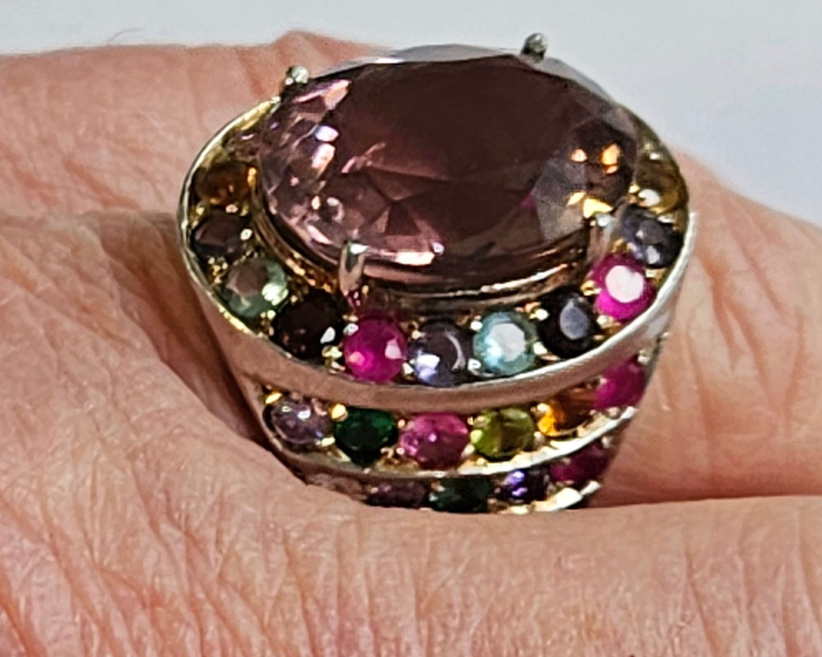 Anelli: Ring Silber 925 mit zentralem Amethist multistone – Nuovo (secondo la descrizione) da Zürich venduto da Bieter04 4
