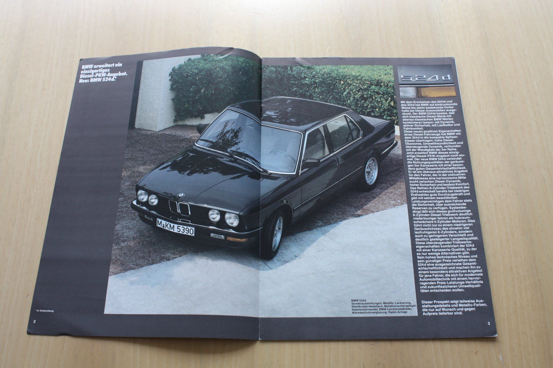 BMW Dokumente: BMW 524 d Prospekt 1986 – Gebraucht aus Wikon von erwin400 1