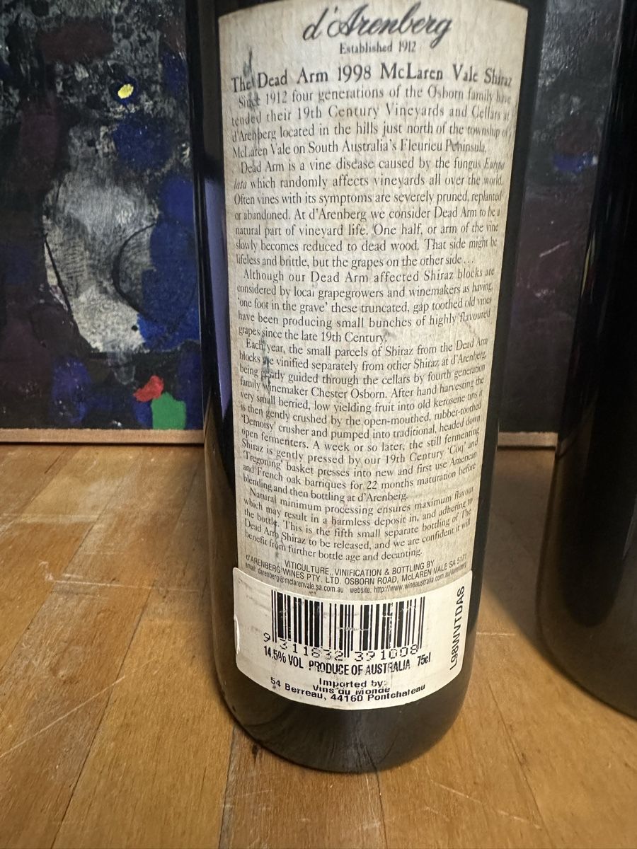 Vino: 4 bout shiraz the dead arm 1998 – Nuovo (secondo la descrizione) da Bellevue venduto da bordeaux075cl 5