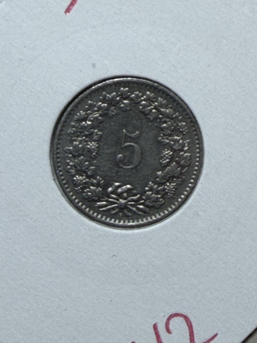 Tutti le monete: CH - 5 cts - 1962 – Usato da Payerne venduto da Mike1682