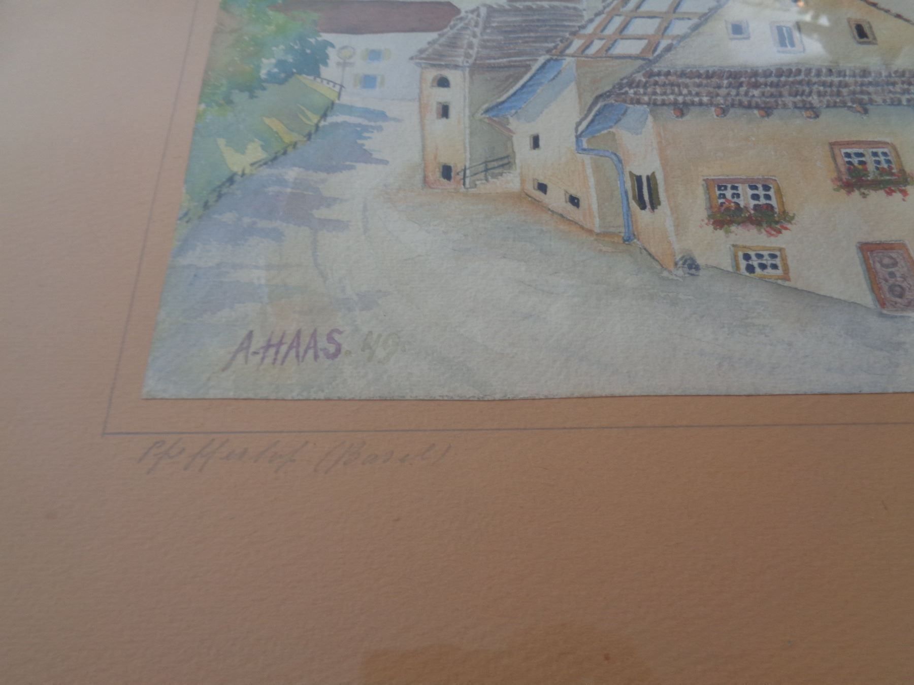 Gemälde: Aquarell Pfefferhof Basel - A. Haas – Gebraucht aus Chur von omonia 2