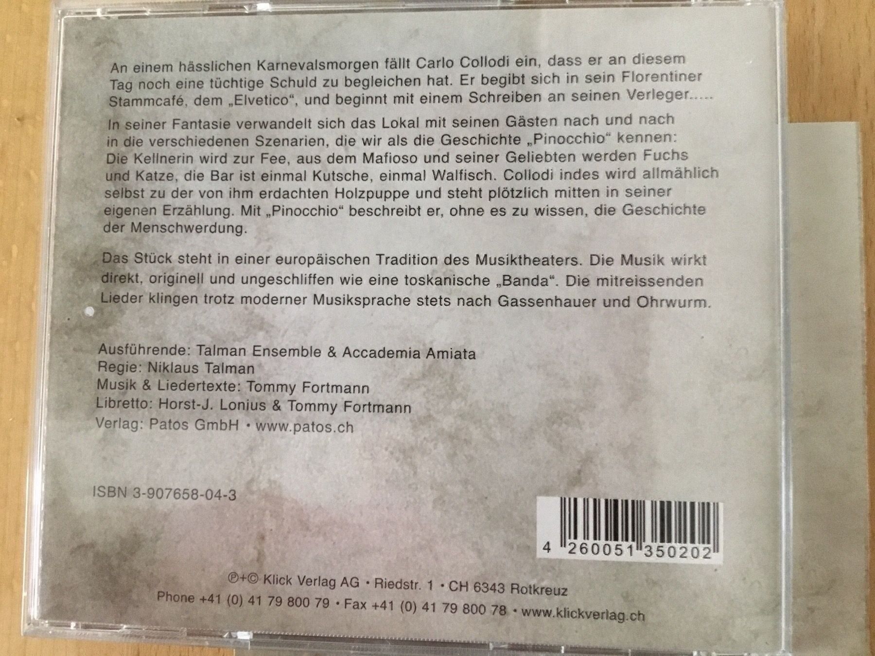 CDs: Collodis Pinocchio - Musiktheater – Gebraucht aus Rüti ZH von alumedien 1