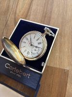 Montre de poche Cortebert avec motif chasseur en boîte