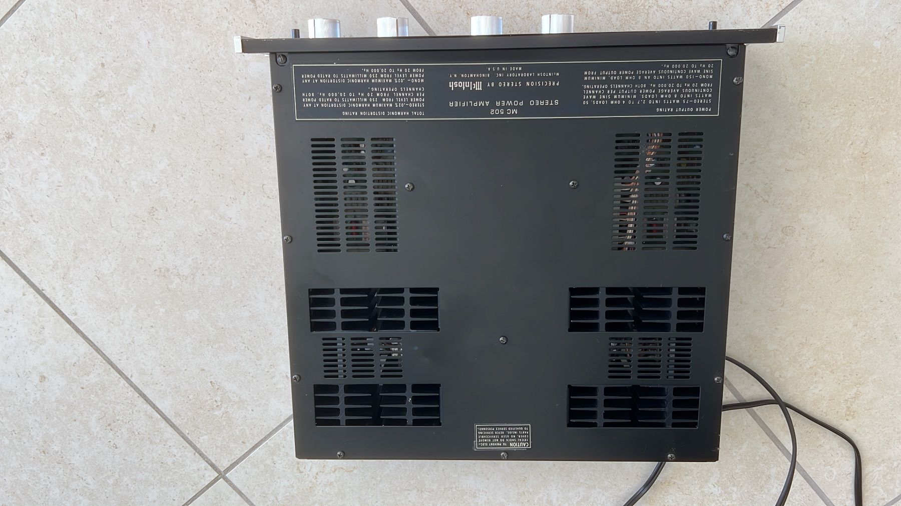 McIntosh Amplificatori: McIntosh MC 502 Stereo Power Amplifier – Usato da Meggen venduto da Hobst 3