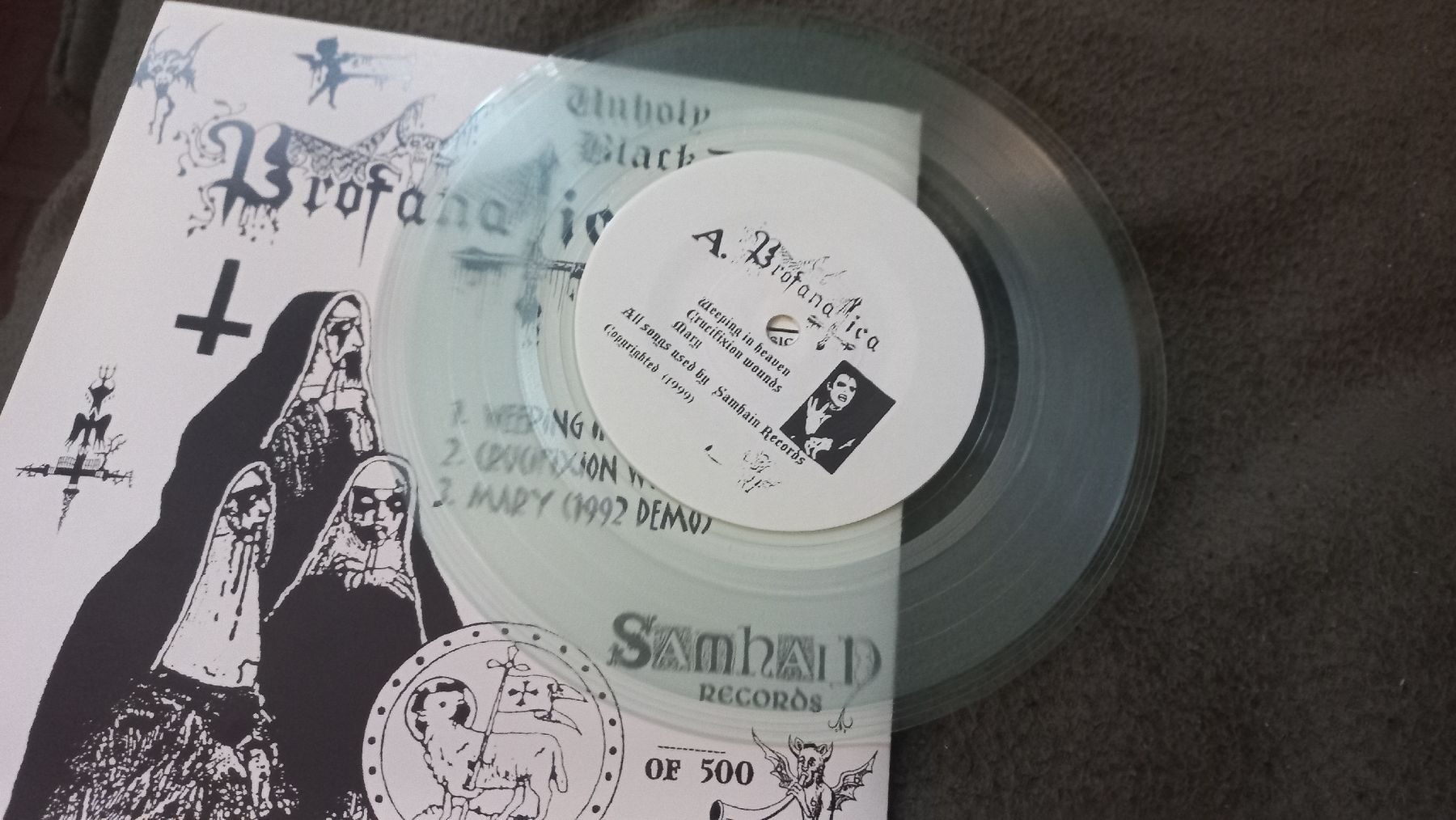 Dischi in vinile: Profanatica/Impiety Split 7" LP Clear Vinyl BLACK METAL – Usato da Olten venduto da Donatello1984 2