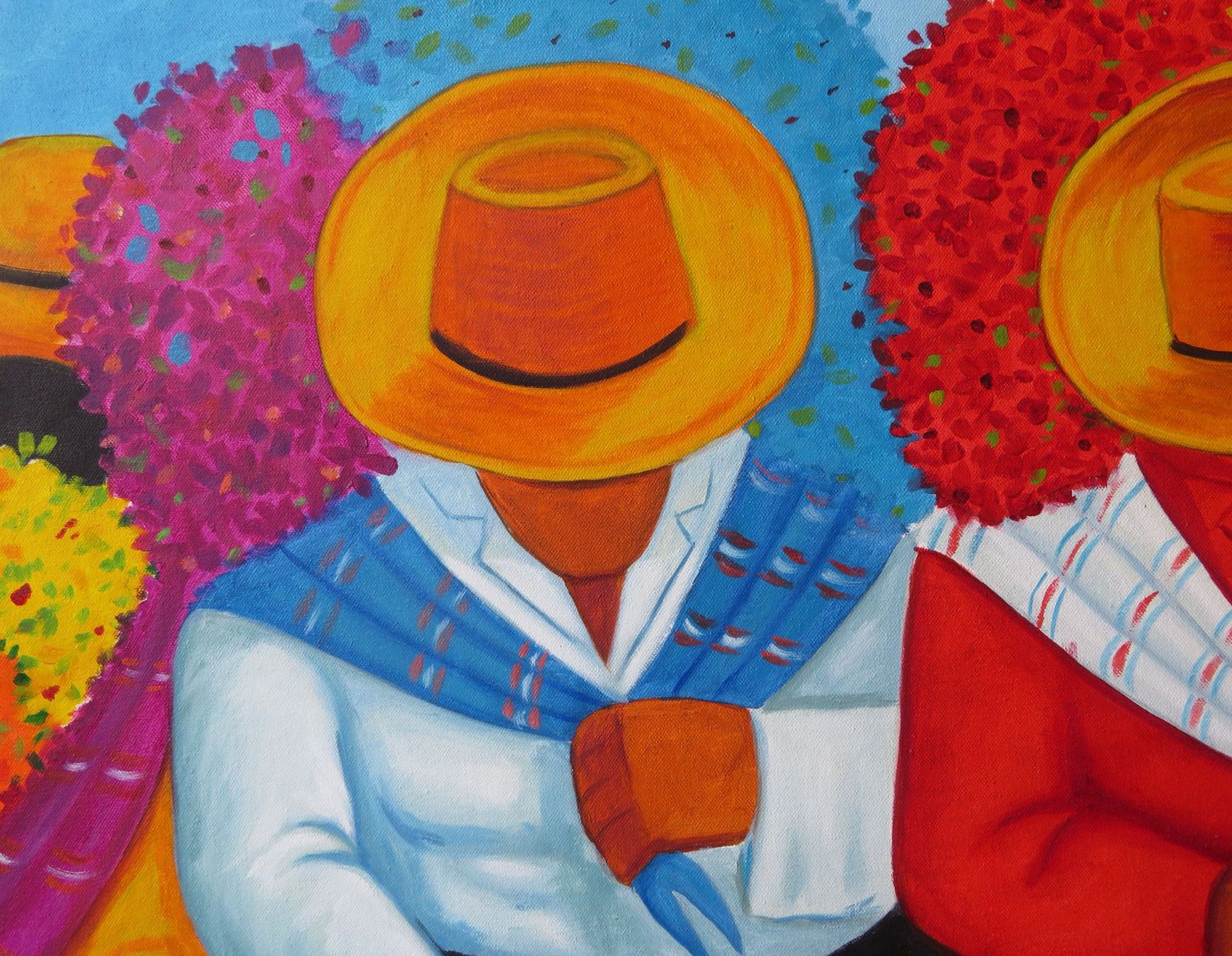 Gemälde: Acryl- / Ölgemälde "Blumenmarkt" nach E. Millones, 100x79 cm – Gebraucht aus Oberriet SG von ganesh435 2