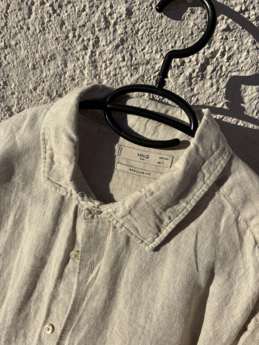 Mango Camicie: Cropped linen shirt ecru – Usato da Thalwil venduto da lean21 1