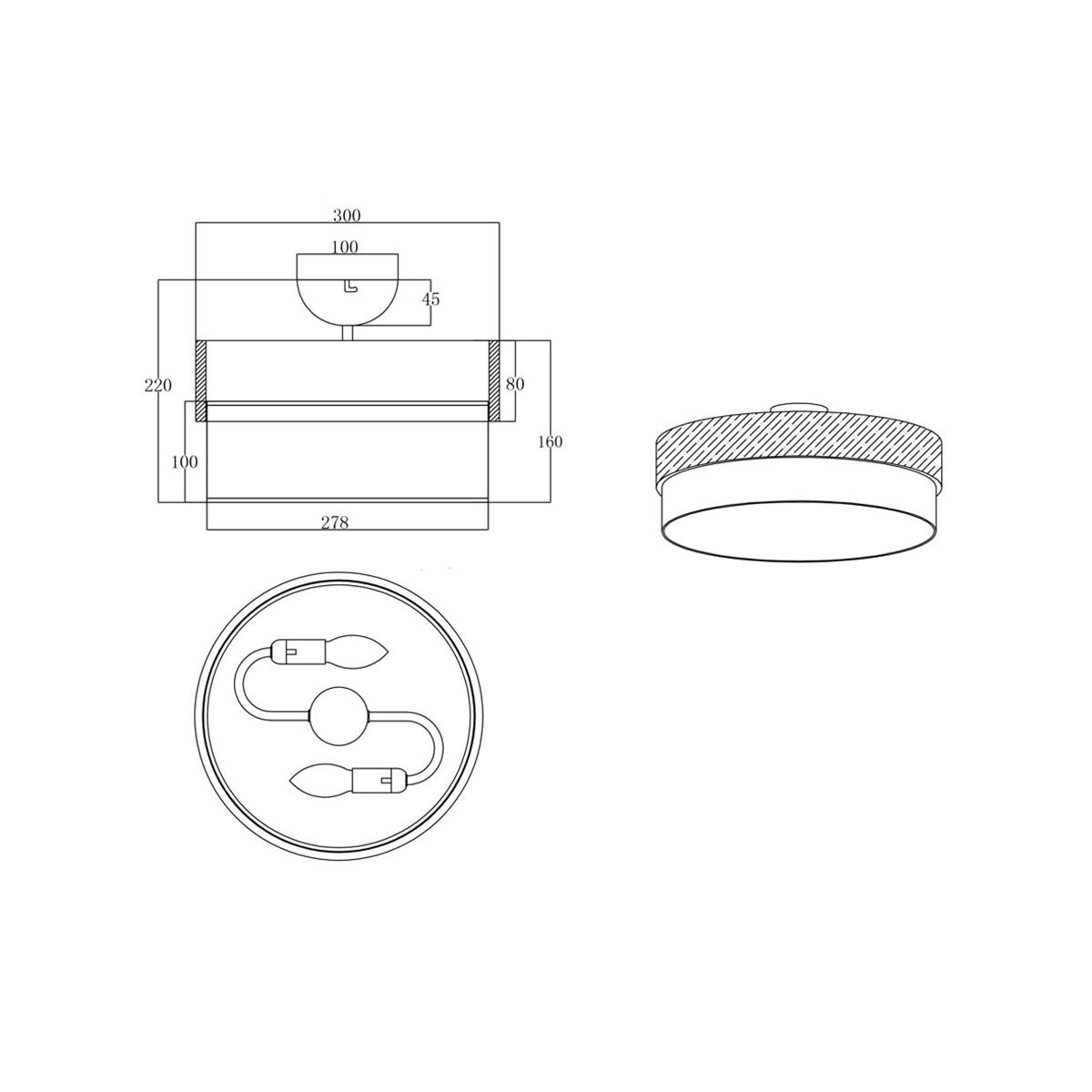 Lampadari & plafoniere: Deckenleuchte, Schwarz, 30 cm Ø, Holz – Nuovo (secondo la descrizione) da Kreuzlingen venduto da Smart-Light 4