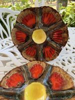 2 Vallauris Austern Teller / Oyster Plate