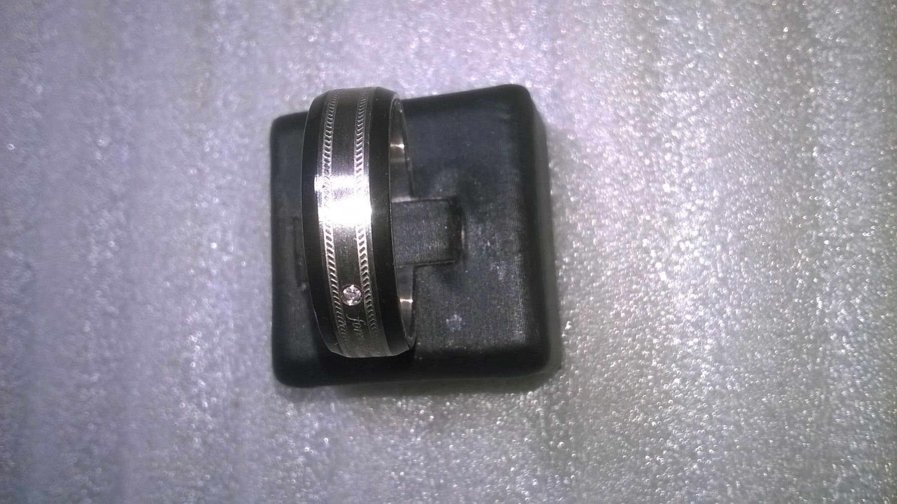 Anelli: RING EDELSTHAL SILBER FARBE MIT SCHWARZ GEMACHT – Nuovo (secondo la descrizione) da Basel venduto da bijoutrie_4 3