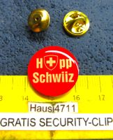 HOPP SCHWIIZ SCHMUCK-PIN GLASIERT GOLDIG mit SECURITY-CLIP