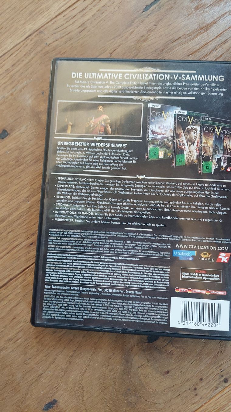 Giochi: Civilization V: The Complete Edition - PC Spiel! Top! – Difettoso da Bonaduz venduto da namay2009 2