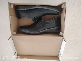 Neue Herren Schuhe Schwarz Leder Grösse 42