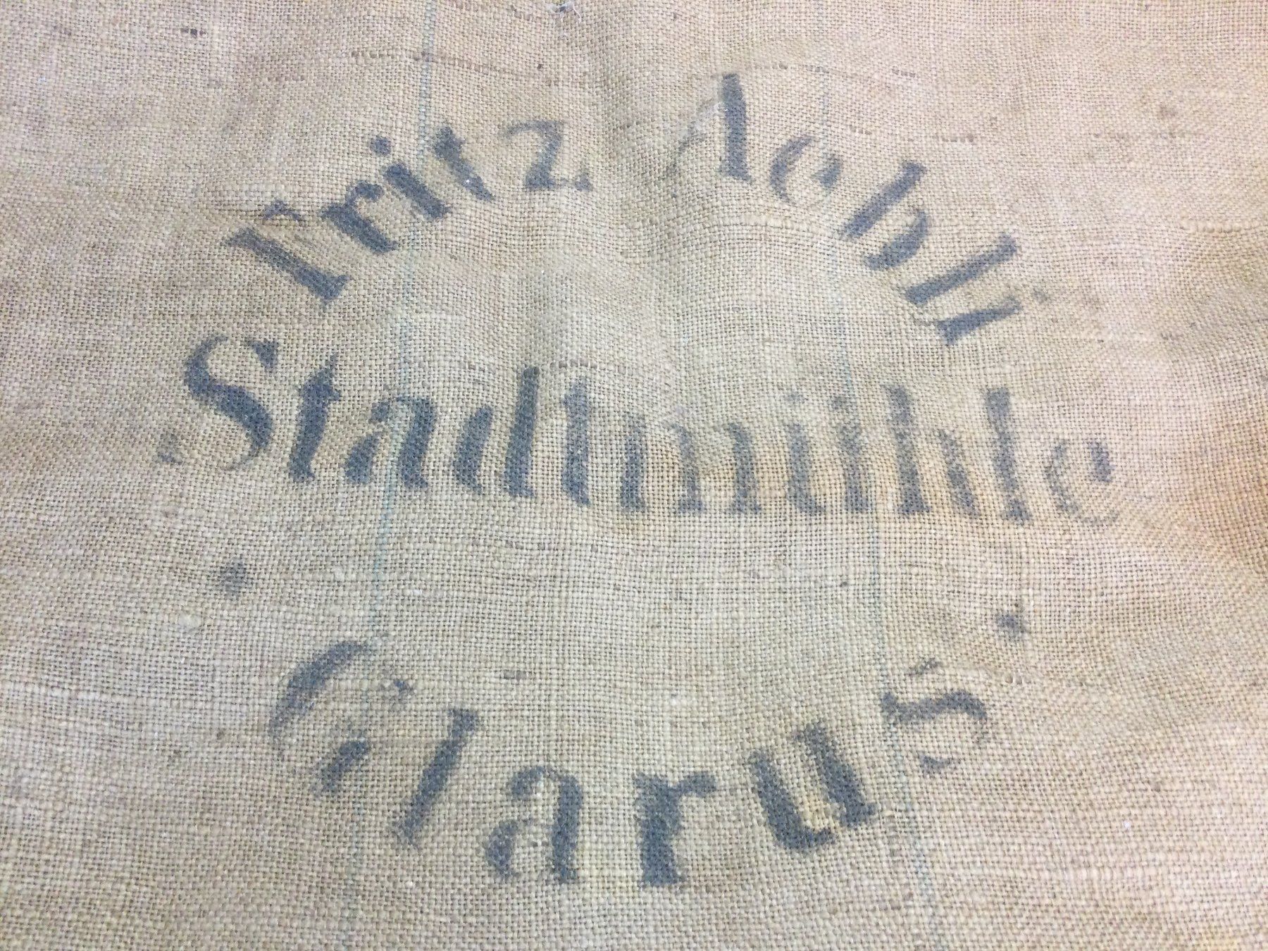 Attrezzi da lavoro: Alter Jutesack Stadtmühle Glarus Fritz Aebli – Usato da Wangen SZ venduto da kuriosum12 1