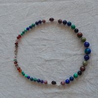 Edelstein-Halskette, multicolor, handgefertigt