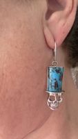 Totenkopf Silber-Türkis Ohrringe