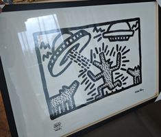 Keith Haring UFO-Kunstdruck, nummeriert inkl. Rahmen