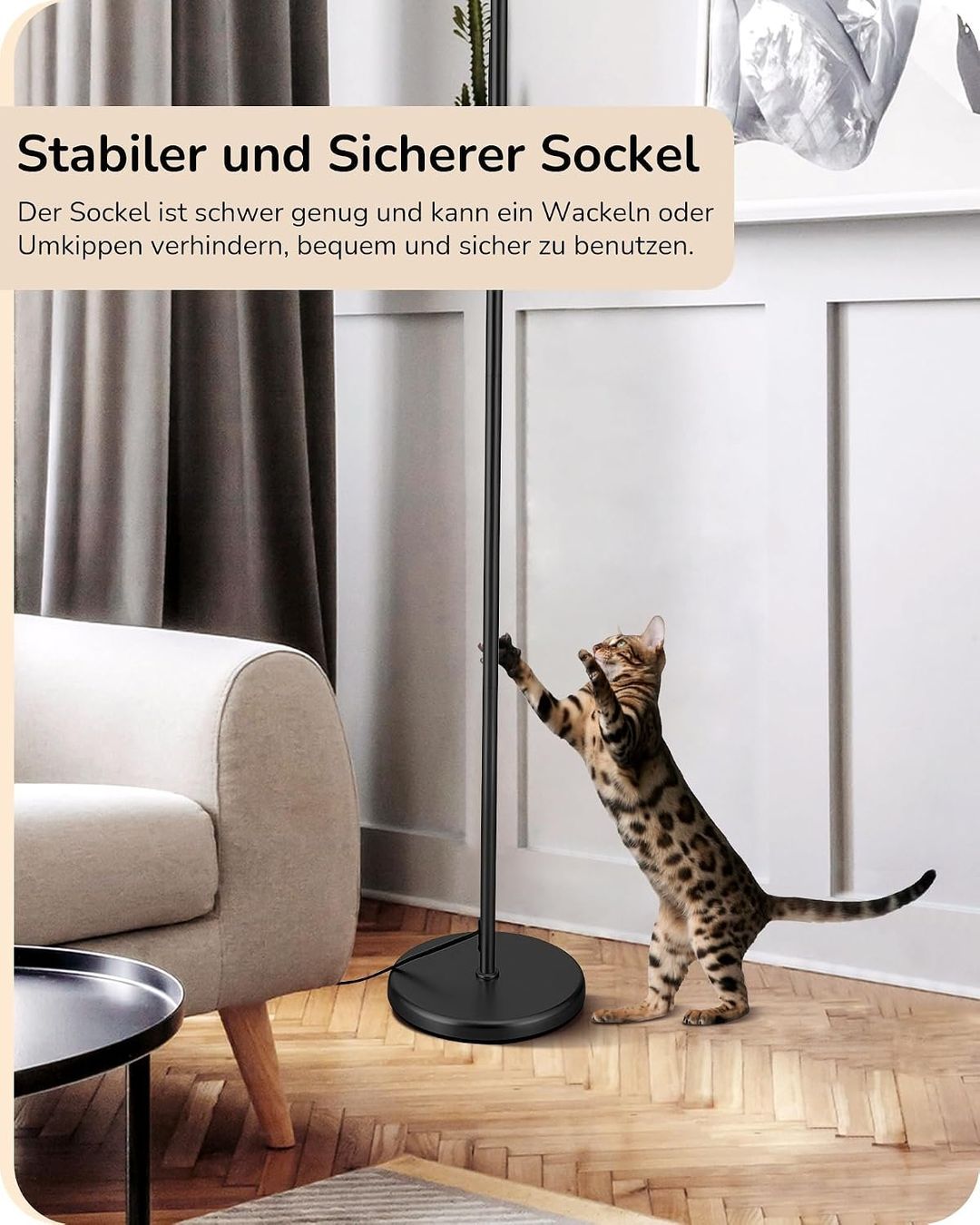 Lampade: Stehlampe 160 cm Bogenlampe Schwarz Beige E27 LED – Nuovo e nell'imballaggio originale da Schaffhausen venduto da schwizerchaes 2