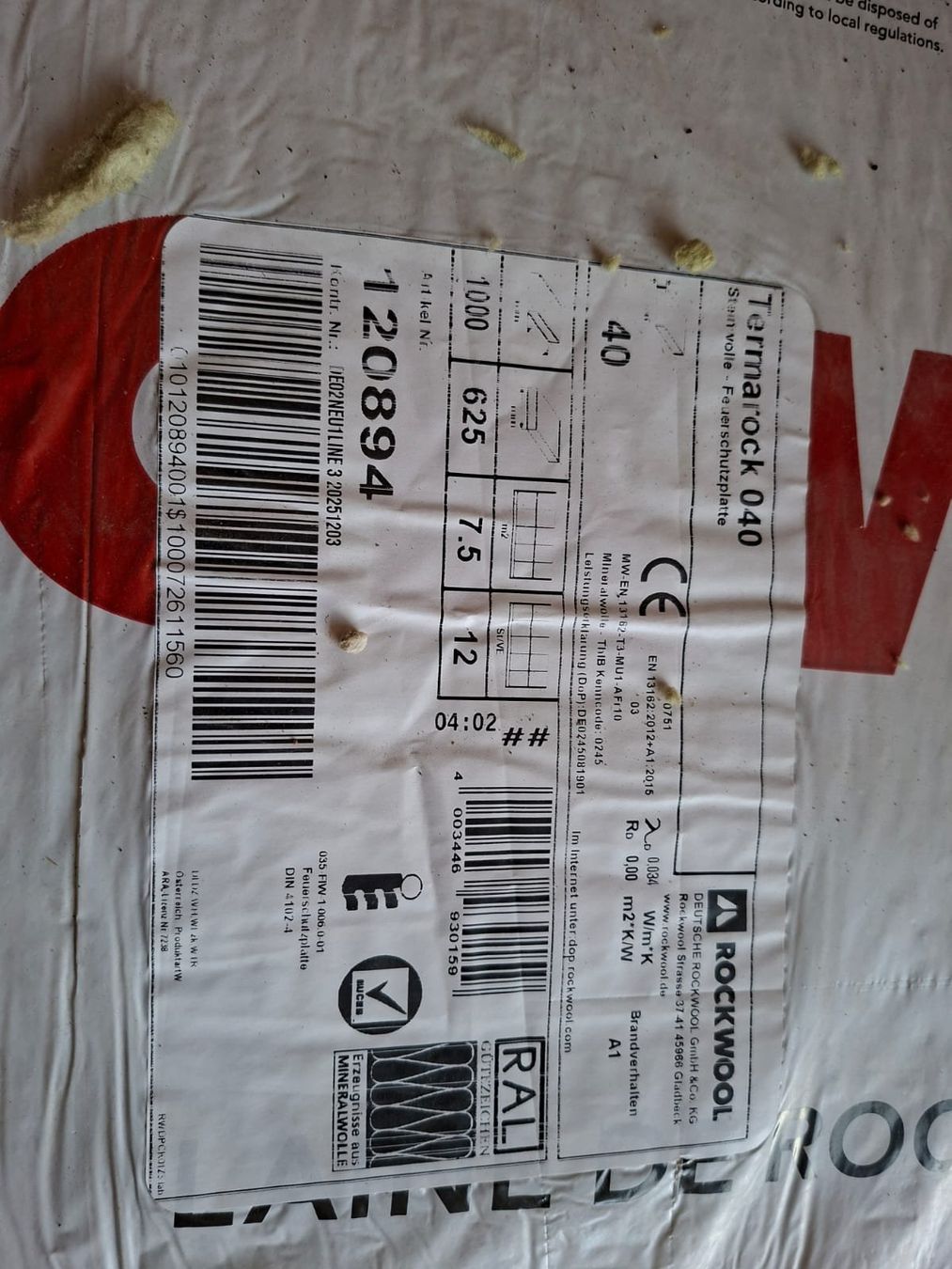 Sonstige Baumaterialien: Isolation/Steinwolle ROCKWOOL 40mm – Neu (gemäss Beschreibung) aus Hildisrieden von jjss 1