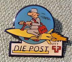 O569 - Pin Die Post PTT Raketen Zustellung Express