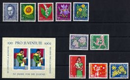Pro Juventute Sätze 1961-1962 Katalog-Nr. J188-J199 **