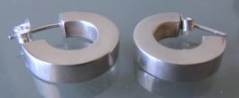 Silber 925 3/4 Creolen Ohrringe 20 / 5 mm