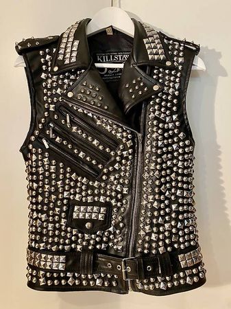 Nieten-Kunstlederweste von Killstar