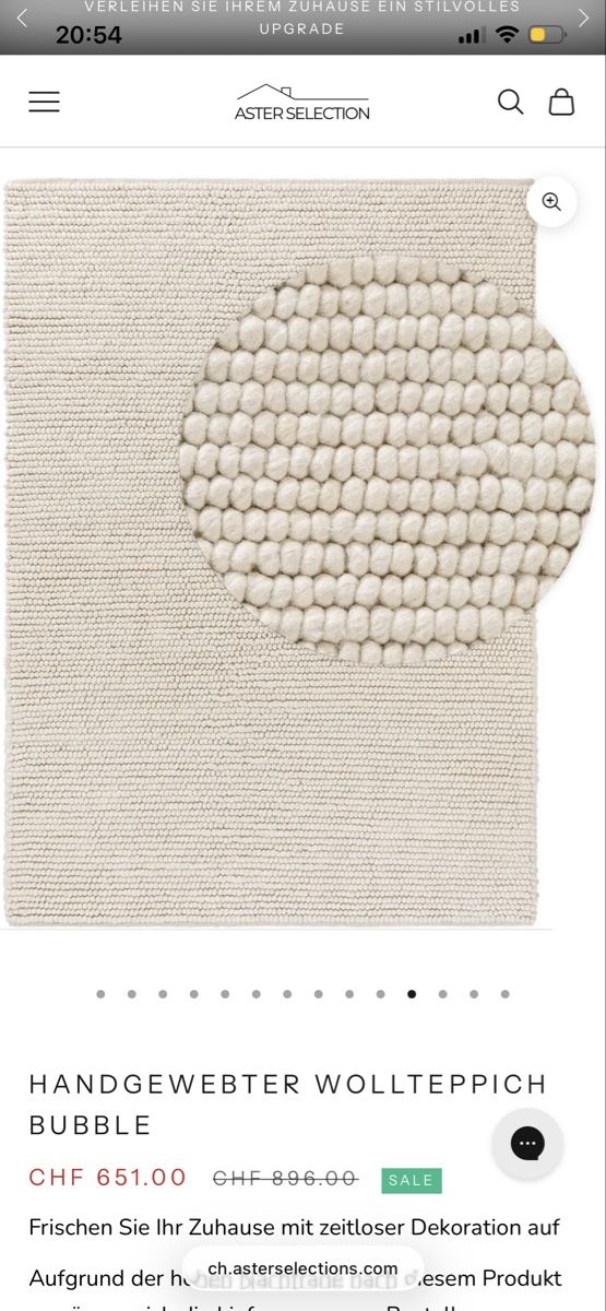 Wolle: Handgewebter Wollteppich Bubble 200x300cm – Neu und originalverpackt aus Pfäffikon SZ von Maruska.1 1