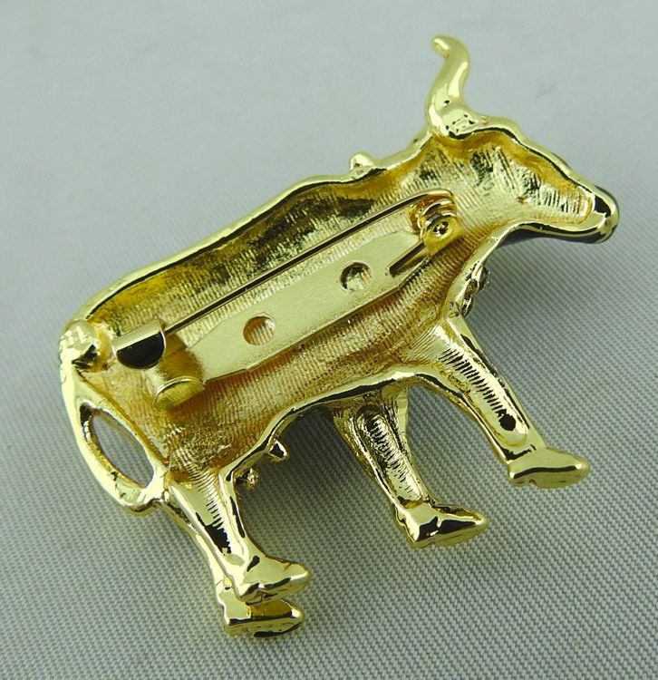 Spille & Fermagli: Brosche - KUH - mit Glitzersteinen - Neu – Nuovo e nell'imballaggio originale da Grenchen venduto da Yamahwildstar16 2