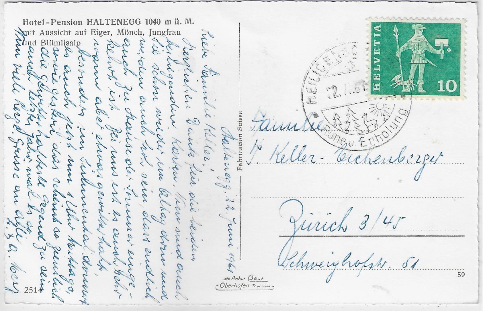 Cartoline postali: Hotel-Pension Haltenegg – Antico da Ettingen venduto da Kartenplanet 1