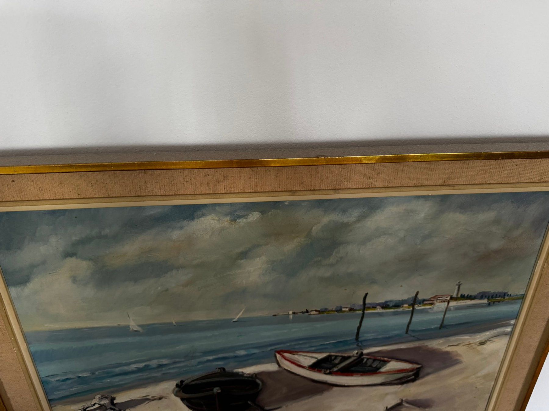 Gemälde: Ölgemälde Strand, Boote 1974 Nawrocki – Gebraucht aus Zürich von Tarafo5 4