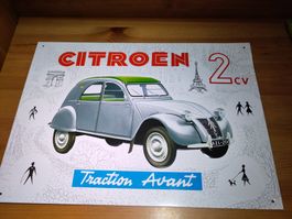 Blechschild Citroen 2CV