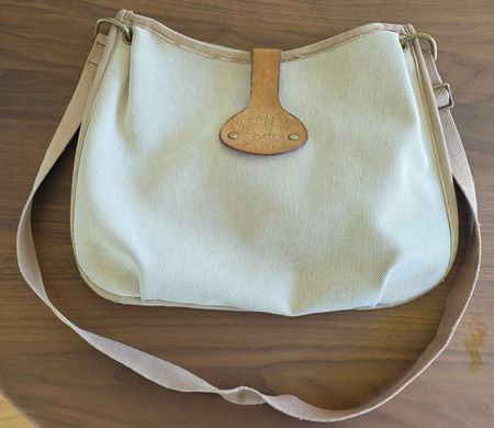  Originale HERMÈS Umhängetasche Canvas Beige Vintage Top! 