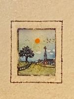 Vintage Miniature Bild, Signiert, Contemporary Fine Art