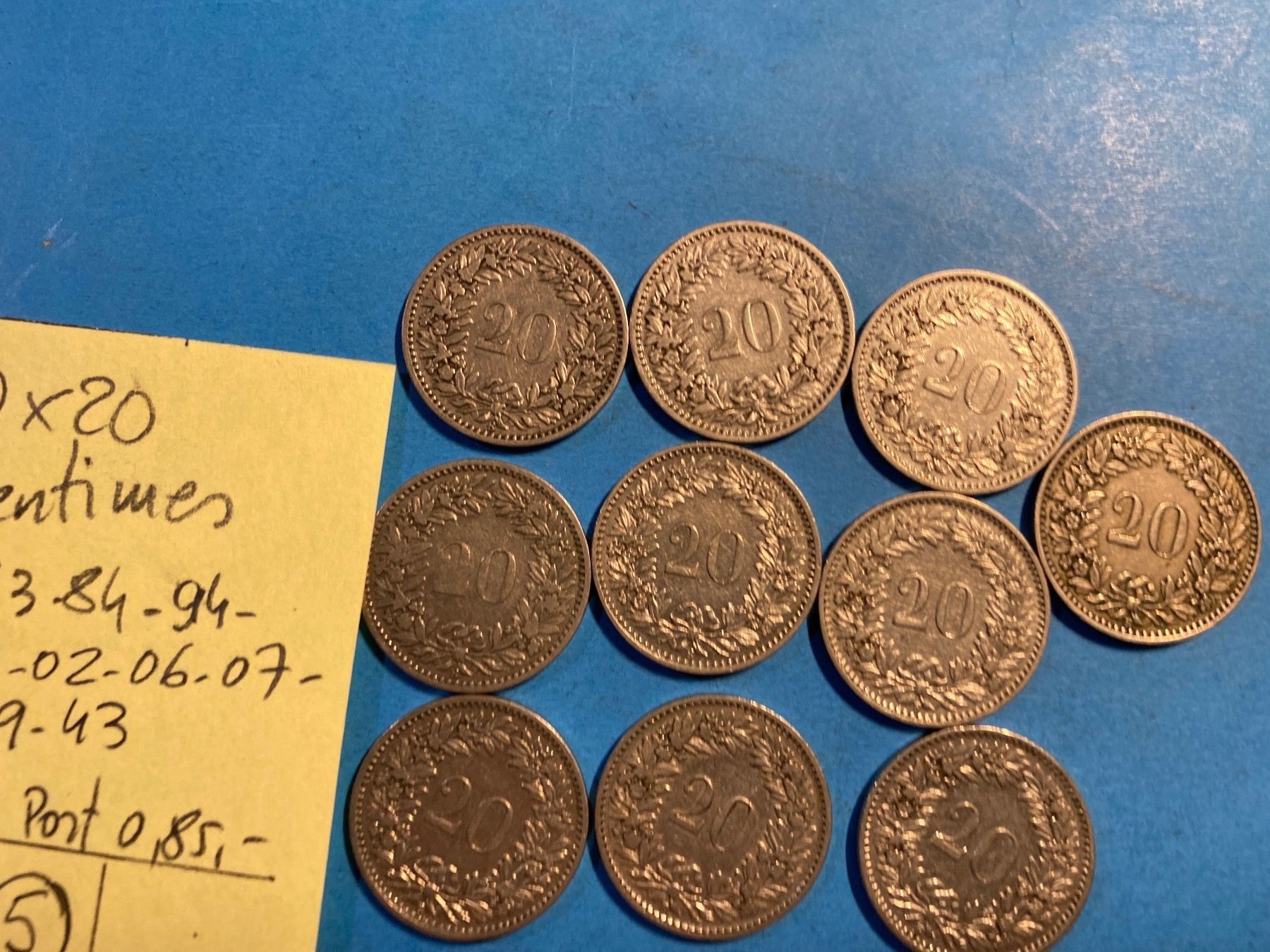 Tutti le monete: 10 X 20 CENTIMES 1883 à 1943 – Usato da genève venduto da GEnumist 3