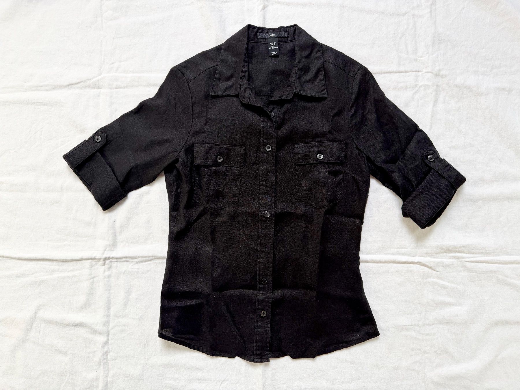 H&M Camicette: H&M, Leinenbluse, schwarz, Gr. 34 – Nuovo (secondo la descrizione) da Basel venduto da Solaia28