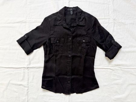 H&M, Leinenbluse, schwarz, Gr. 34